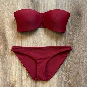 NWOT Mikoh bikini set size small, color red wine.